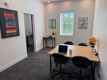 Co-working business center with private office pods